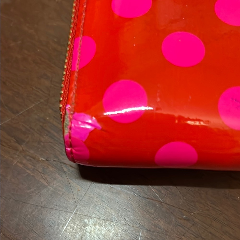 Kate Spade Red and Pink Polka Dot Carlisle Street Lacey Wallet - Picture 6 of 14